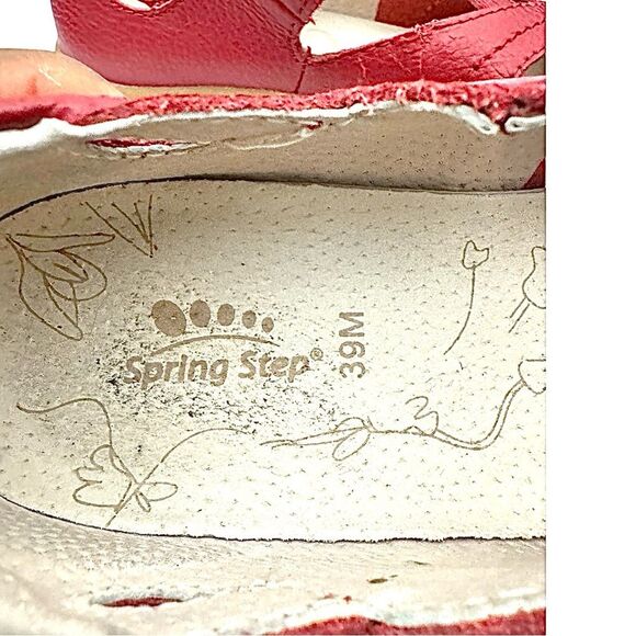 Spring Step Hearts Loafers Shoes Womens Size 8.5 US 39 EU Red Leather Casual - Picture 6 of 9